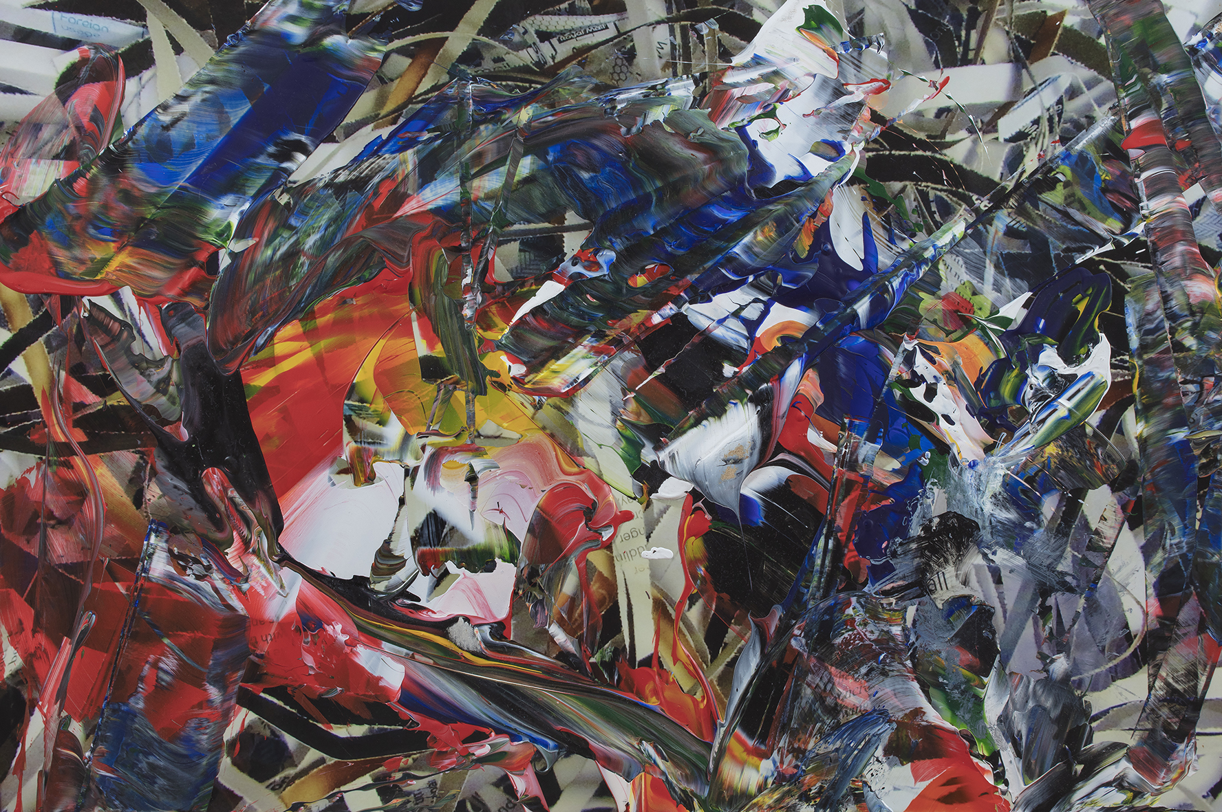 Shred 2 No.2 acrylic/mixed media on aluminium, 40 x 60 cm